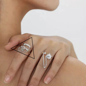 925 Silver Opal Tassel Ring Romantic Jewelry Birthday Gift