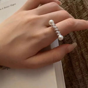 925 Sterling Silver Pearl Ring for Women Girl Birthday Gift