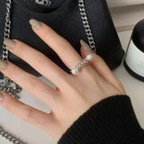 925 Sterling Silver Pearl Ring for Women Girl Birthday Gift