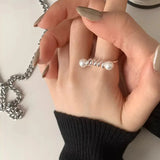 925 Sterling Silver Pearl Ring for Women Girl Birthday Gift