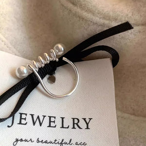 925 Sterling Silver Pearl Ring for Women Girl Birthday Gift