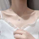 925 Silver Unicorn Rainbow Necklace Student Clavicle Chain