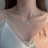 925 Silver Unicorn Rainbow Necklace Student Clavicle Chain