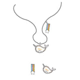 925 Silver Unicorn Rainbow Necklace Student Clavicle Chain
