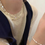 925 Silver Bead Geometry Necklace Women Choker Jewelry