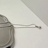 925 Sterling Silver Bead Snake Bone Chain Necklace for Women Girl