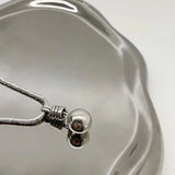925 Sterling Silver Bead Snake Bone Chain Necklace for Women Girl