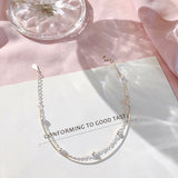 925 Silver Beaded Chain Bracelet Double Layer Jewelry