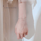 925 Silver Beaded Chain Bracelet Double Layer Jewelry