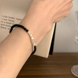 925 Silver Agate Bracelet Women Bead Versatile Jewelry Gift