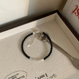 925 Silver Agate Bracelet Women Bead Versatile Jewelry Gift