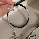 925 Silver Agate Bracelet Women Bead Versatile Jewelry Gift