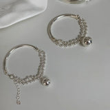 925 Silver Bracelet Bead Chain Tassel Pendant Wedding Jewelry
