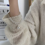 925 Silver Bracelet Bead Chain Tassel Pendant Wedding Jewelry