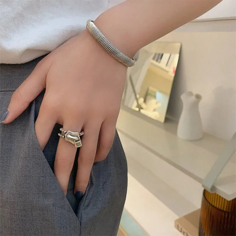 925 Silver Bracelet Hiphop Punk Party Jewelry Women