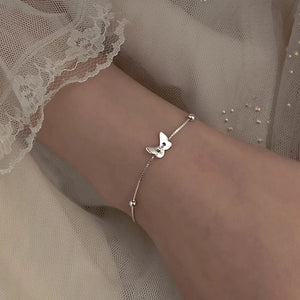 925 Silver Bracelet Women Vintage Butterfly Jewelry