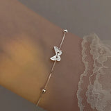 925 Silver Bracelet Women Vintage Butterfly Jewelry