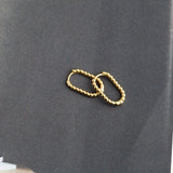 925 Sterling Chain Oval Hoop Earrings Geometric French Earrings
