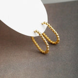 925 Sterling Chain Oval Hoop Earrings Geometric French Earrings