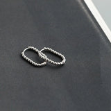 925 Sterling Chain Oval Hoop Earrings Geometric French Earrings