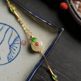 925 Sterling Silver Chinese Style Hetian Jade Bracelet