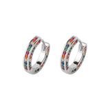 925 Silver Zircon Geometric Earring for Women Girl - Jewelry Gift
