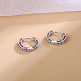 925 Silver Zircon Geometric Earring for Women Girl - Jewelry Gift
