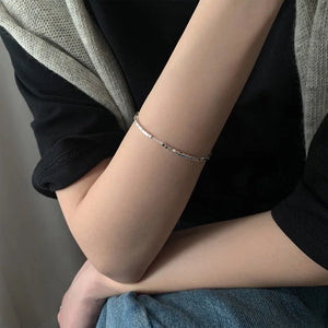 925 Silver Couples Bracelets Geometric String Party Jewelry