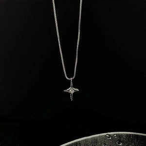 925 Silver Cross Pendant Necklace Women Clavicle Chain Party Jewelry