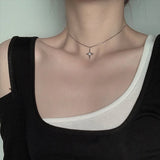925 Silver Cross Pendant Necklace Women Clavicle Chain Party Jewelry