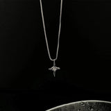 925 Silver Cross Pendant Necklace Women Clavicle Chain Party Jewelry