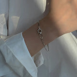 925 Silver Bracelet Double Ring Buckle for Women INS Style