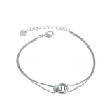 925 Silver Bracelet Double Ring Buckle for Women INS Style