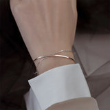 925 Silver Double-layer Bracelet For Women Sweet Temperament Ins Jewelry