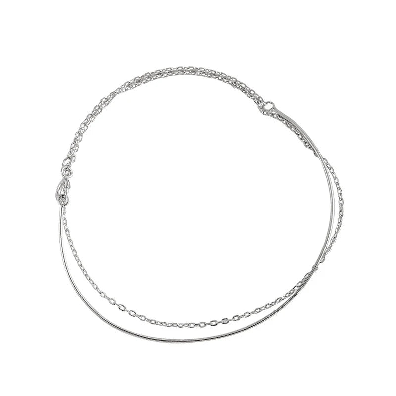 925 Silver Double-layer Bracelet For Women Sweet Temperament Ins Jewelry
