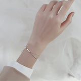 925 Silver Double-layer Bracelet For Women Sweet Temperament Ins Jewelry