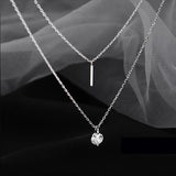 925 Silver Double-layer Diamond Pendant for Women