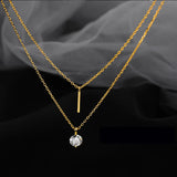 925 Silver Double-layer Diamond Pendant for Women