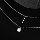 925 Silver Double-layer Diamond Pendant for Women