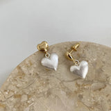 925 Silver Heart Earrings for Women - Frosting Temperament Banquet Jewelry Gift