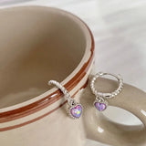 925 Silver Earring Purple Moonstone Weave Texture Gift