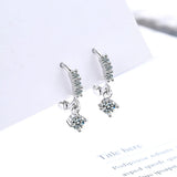 925 Silver Earrings Cubic Zirconia Four Claws Zircon Earrings For Women