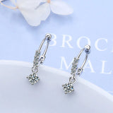 925 Silver Earrings Cubic Zirconia Four Claws Zircon Earrings For Women