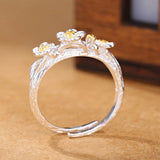 925 Silver Flower Cuff Bracelet Women Accessories