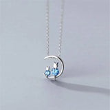 925 Silver Crystal Cat Pendant Necklace Chain Jewelry