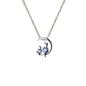 925 Silver Crystal Cat Pendant Necklace Chain Jewelry