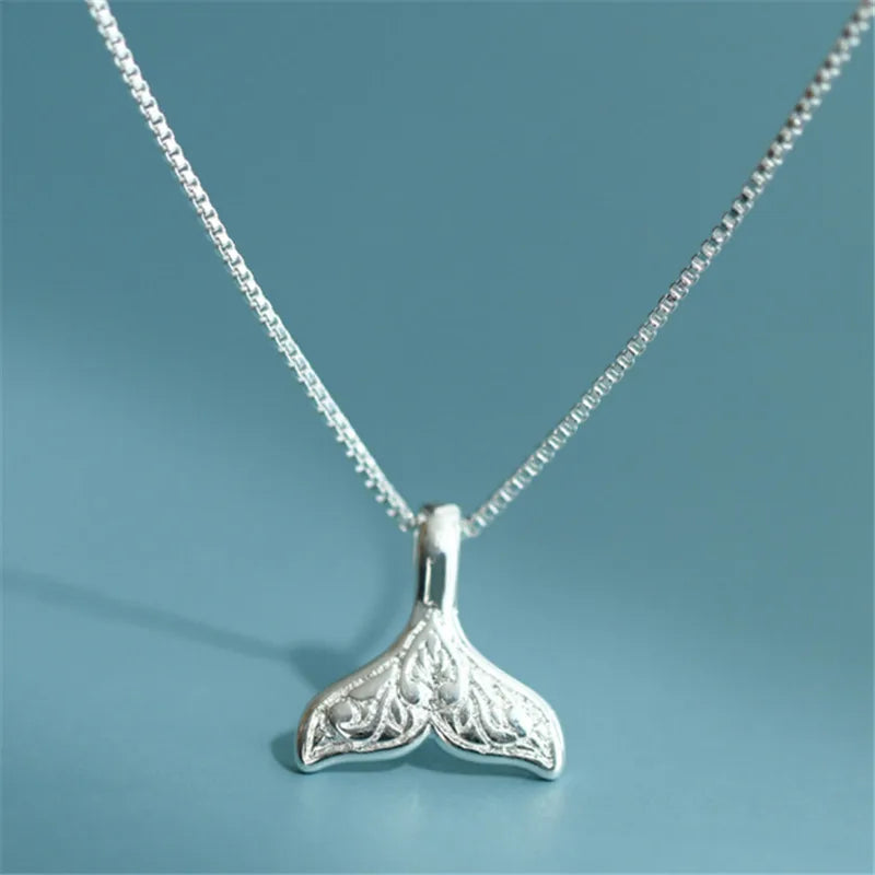 925 Silver Mermaid Tail Necklace for Women