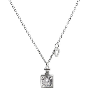 925 Sterling Silver Flash Diamond Lucky Bottle Necklace