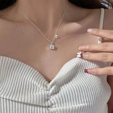 925 Sterling Silver Flash Diamond Lucky Bottle Necklace