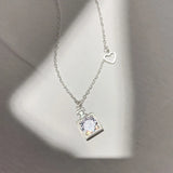 925 Sterling Silver Flash Diamond Lucky Bottle Necklace